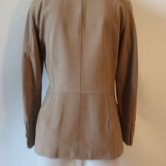 *Womens Jekel Paris Tan Soft Suede Lambskin Leather Button Jacket S - Picture 9 of 16